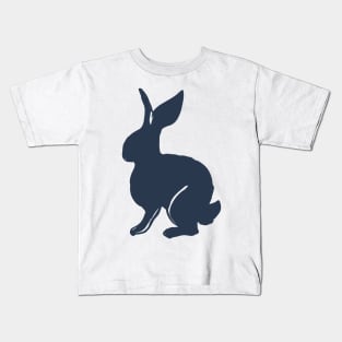 rabbits in the vegetable garden dark blue Kids T-Shirt